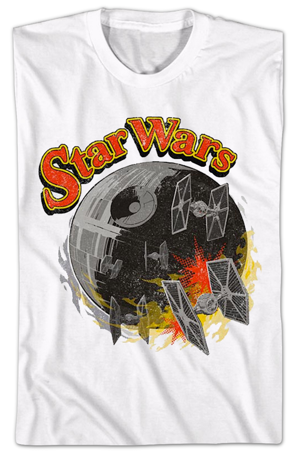 White Death Star And TIE Fighters Wars T-Shirt product image 2