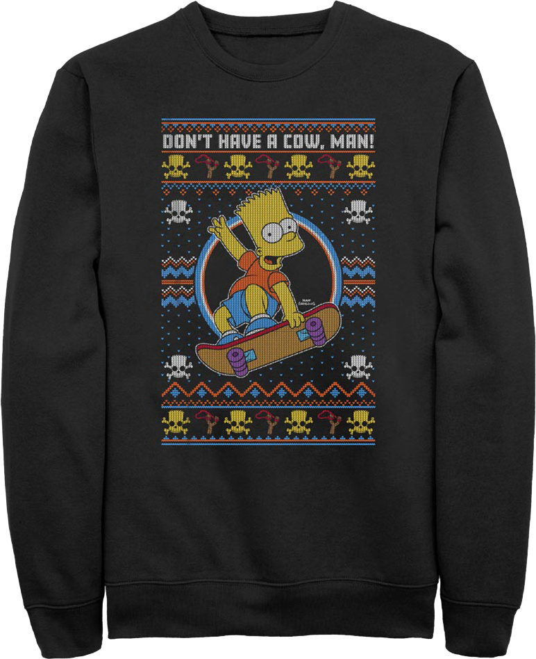 Don't Have A Cow Faux Ugly Christmas Sweater Simpsons product image 1