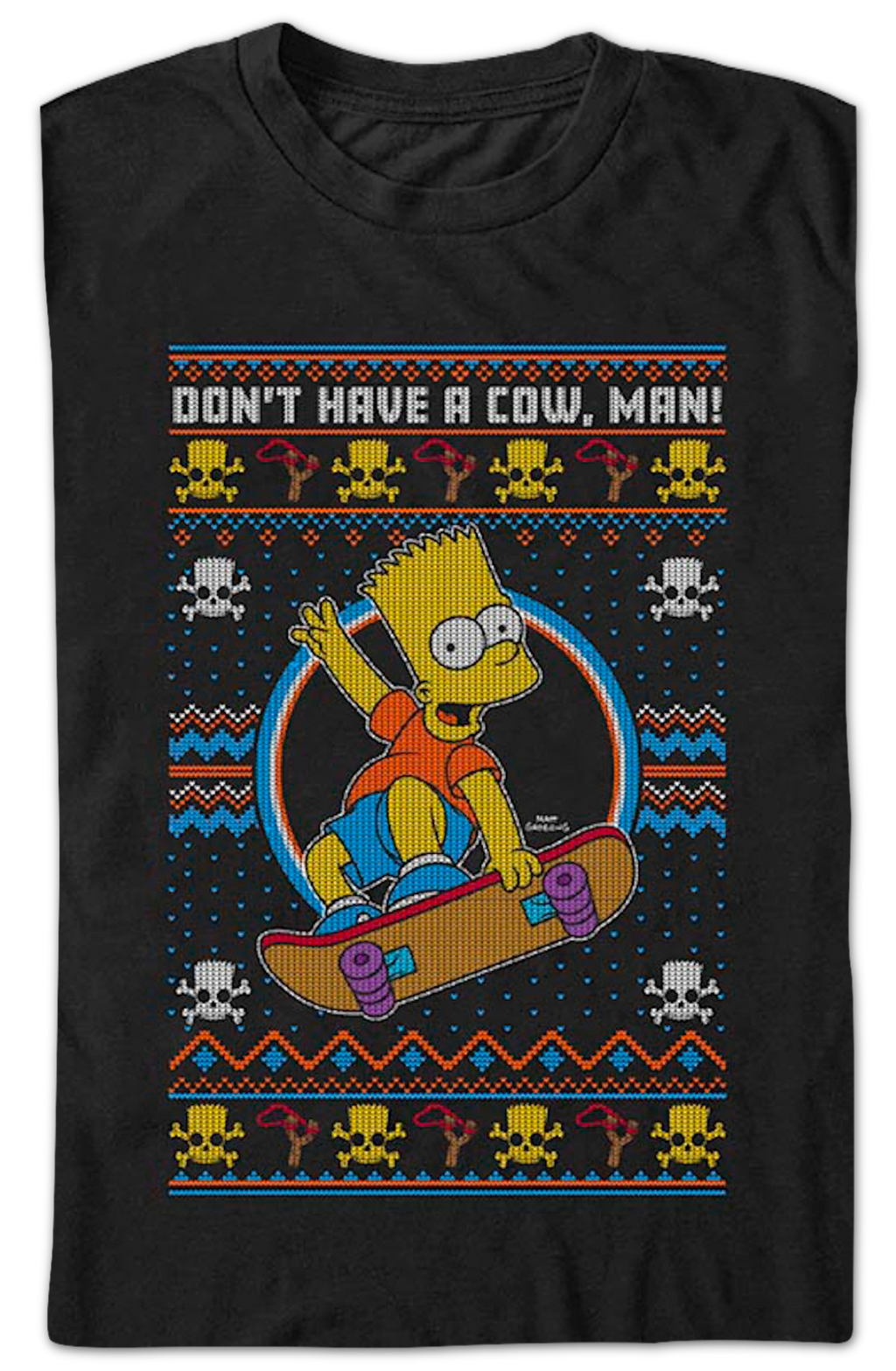 Don't Have A Cow Faux Ugly Christmas Sweater Simpsons product image 2
