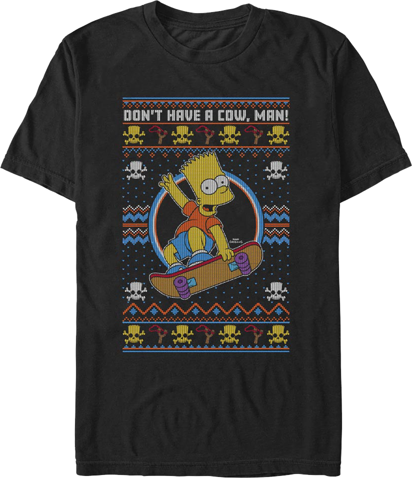 Don't Have A Cow Faux Ugly Christmas Sweater Simpsons product image 1