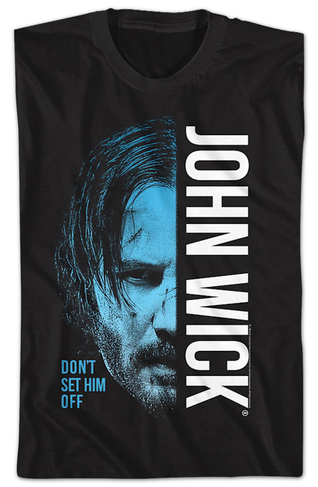 Don't Set Him Off Half Face John Wick T-Shirt product image 2
