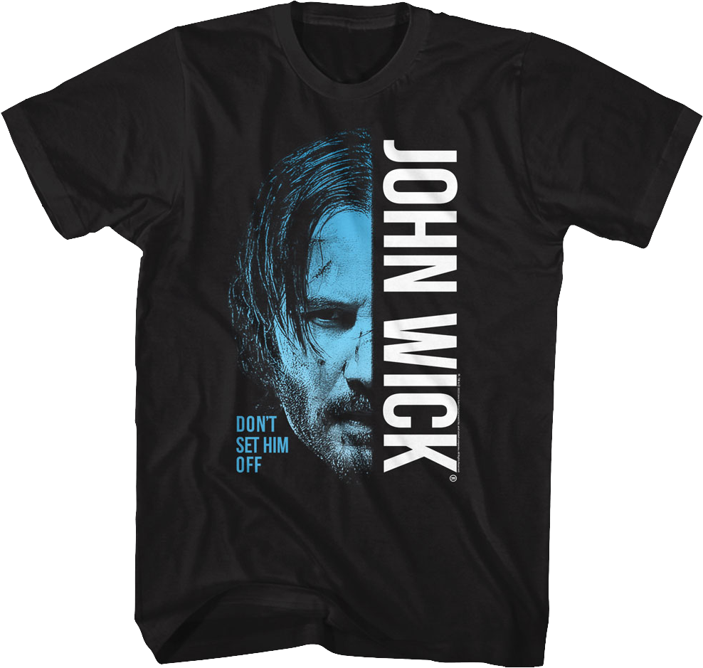 Don't Set Him Off Half Face John Wick T-Shirt product image 1