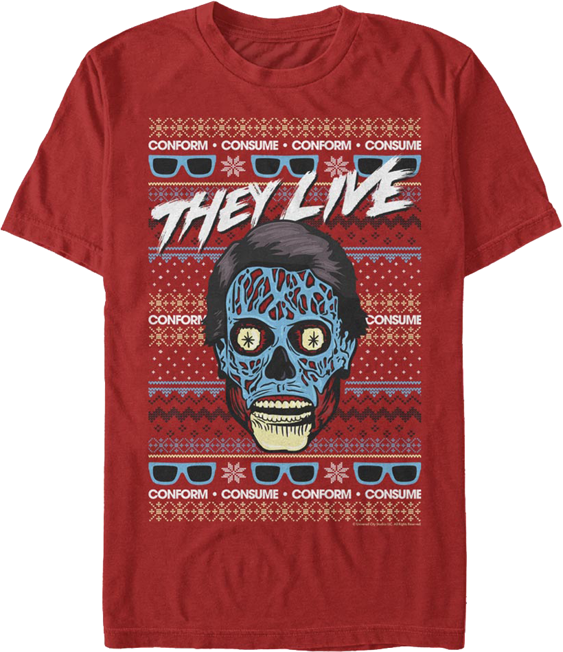 Faux Ugly Christmas Sweater They Live T-Shirt product image 1