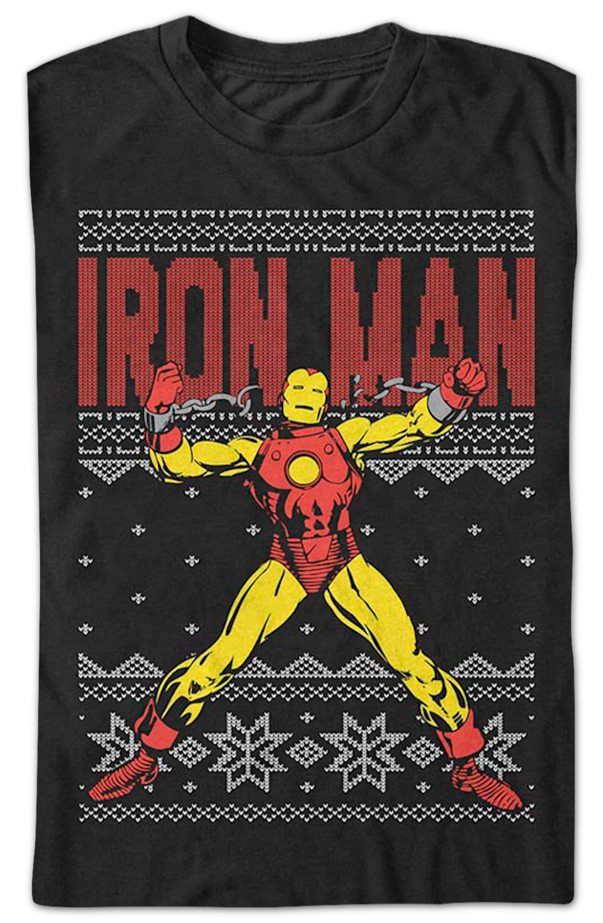 Faux Ugly Iron Man Christmas Sweater Marvel Comics T-Shirt product image 2