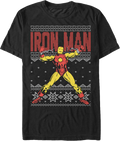 Faux Ugly Iron Man Christmas Sweater Marvel Comics T-Shirt product image 1