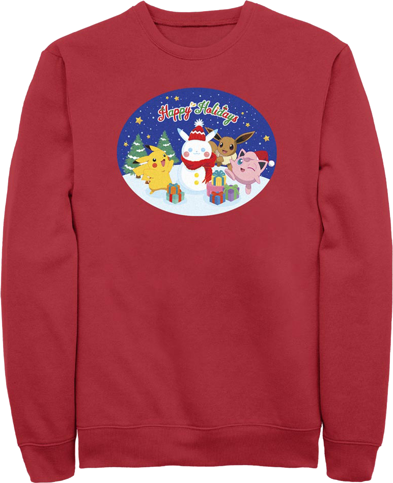 Happy Holidays Photo Pokemon Sweatshirt product image 1