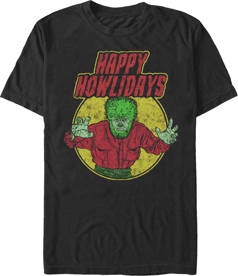 Happy Howlidays Wolf Man T-Shirt product image 1