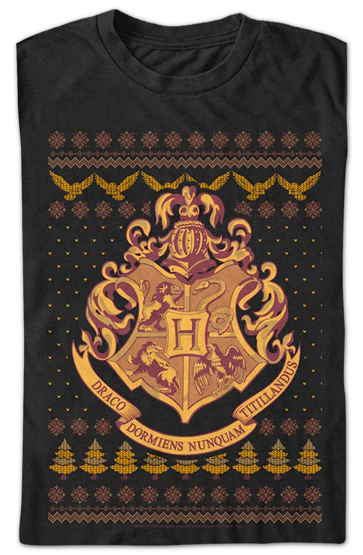 Hogwarts Faux Ugly Christmas Sweater Harry Potter T-Shirt product image 2