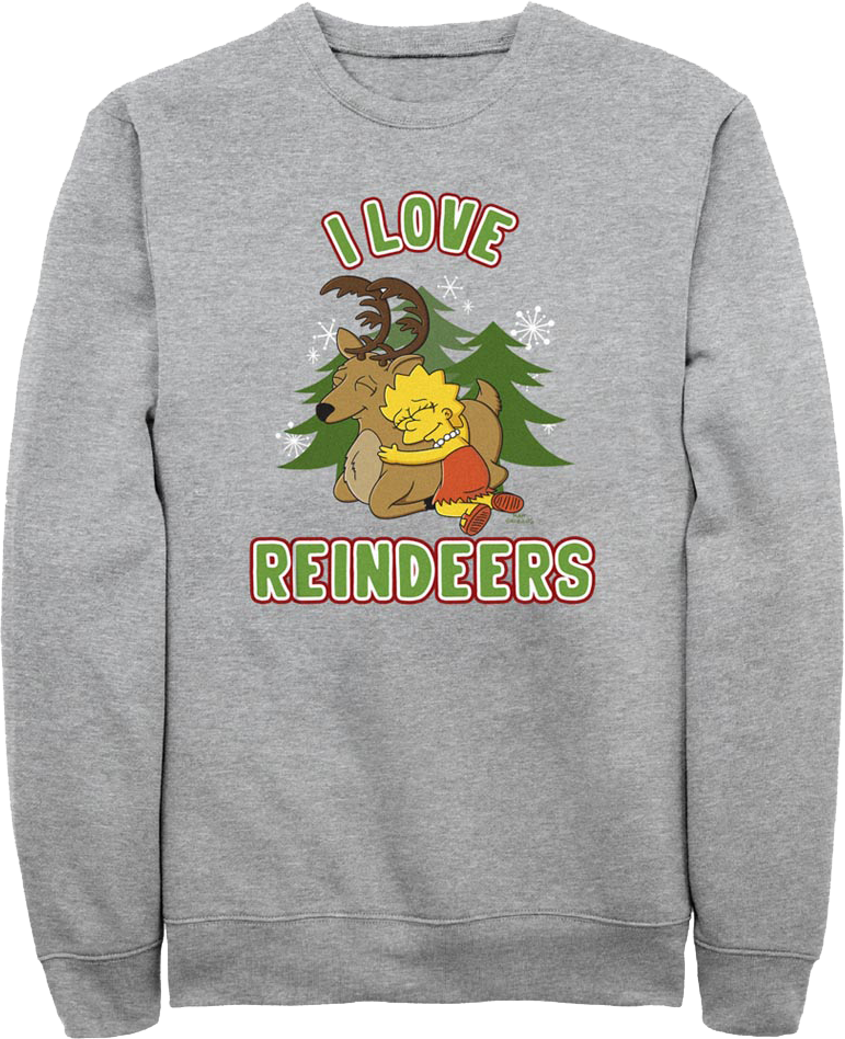 I Love Reindeers Simpsons Sweatshirt product image 1
