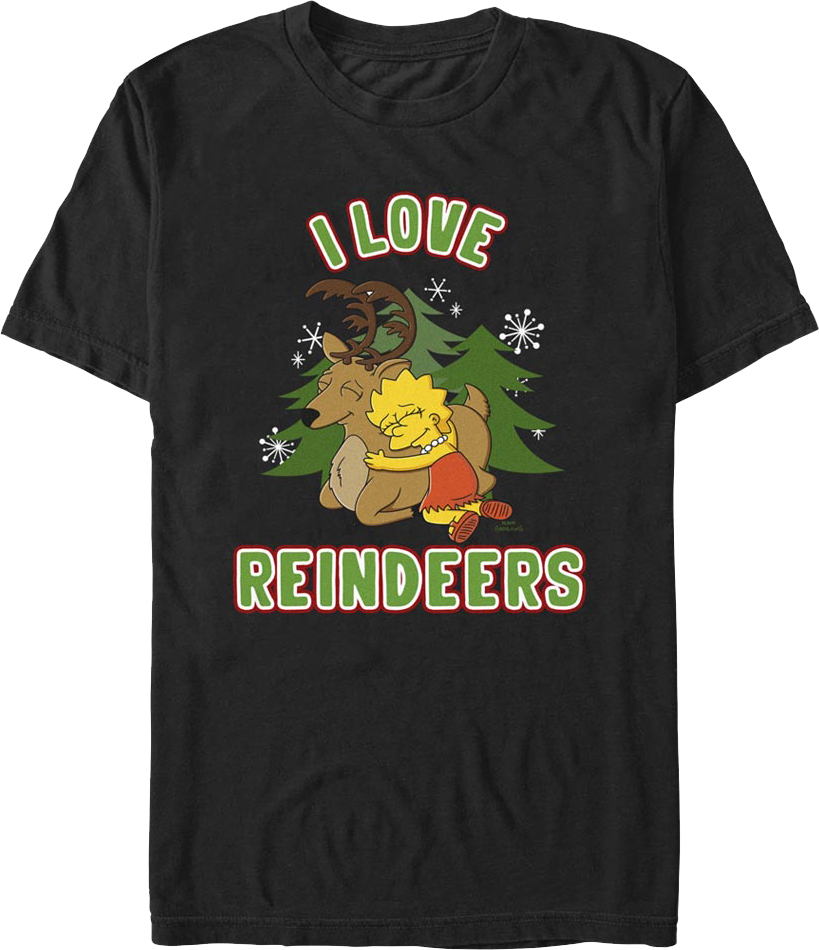 I Love Reindeers Simpsons T-Shirt product image 1
