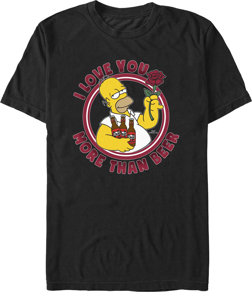 I Love You More Than Beer Simpsons T-Shirt product image 1