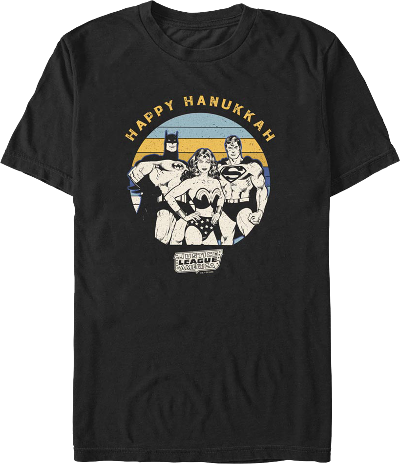 Justice League Happy Hanukkah DC Comics T-Shirt product image 1