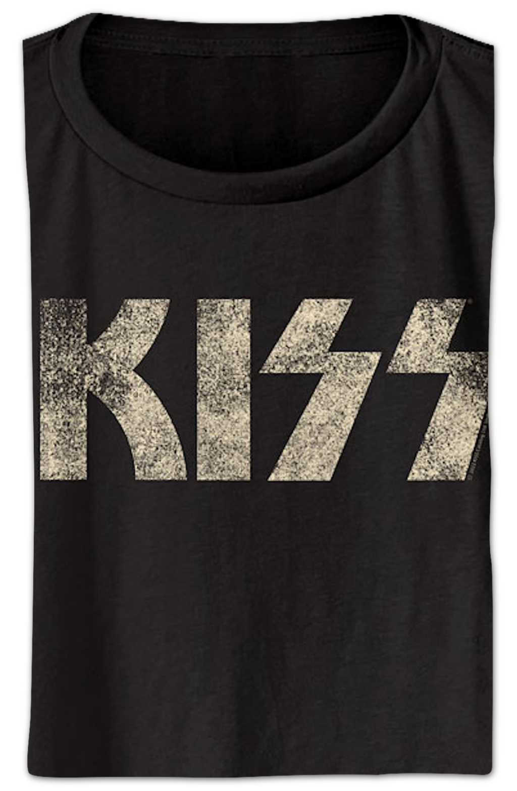 Ladies Distressed Logo KISS Crop Top