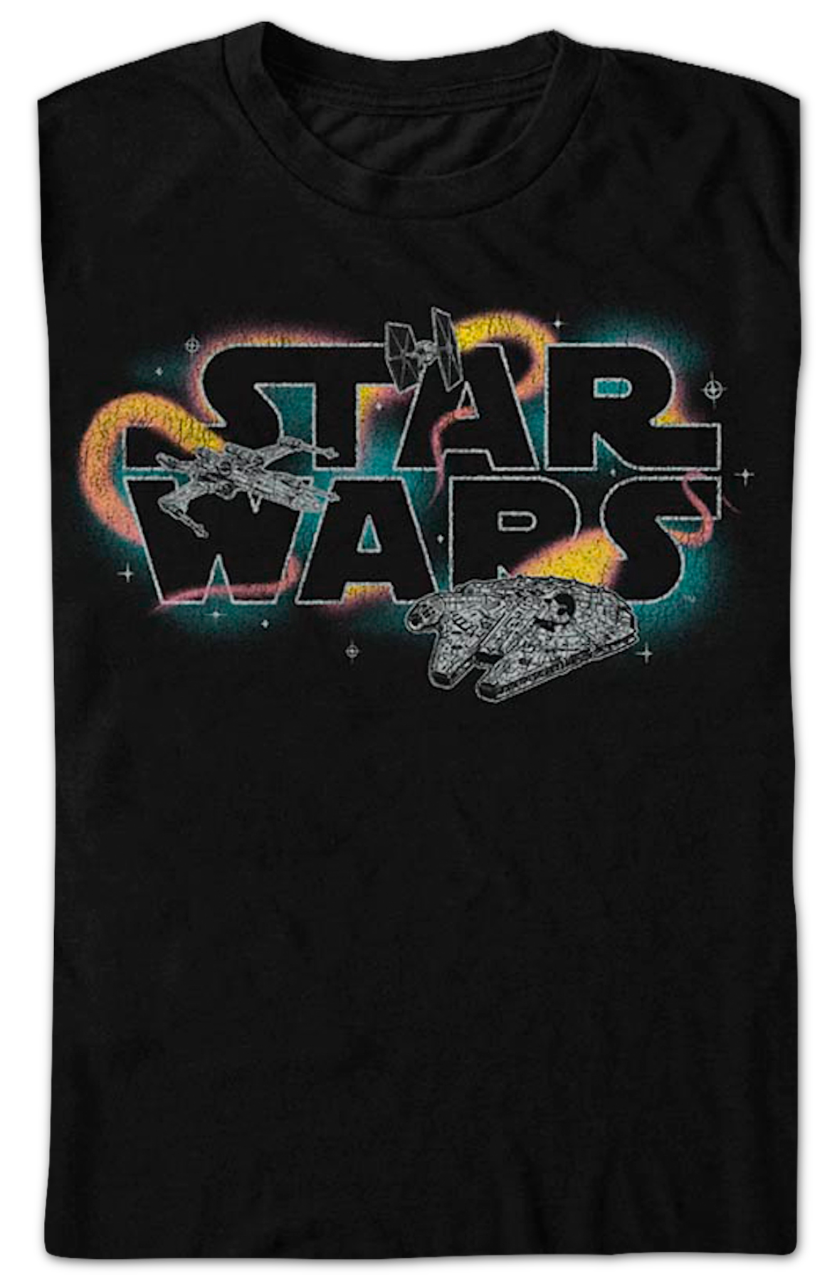 Millennium Falcon Retro Galaxy Star Wars T-Shirt product image 2