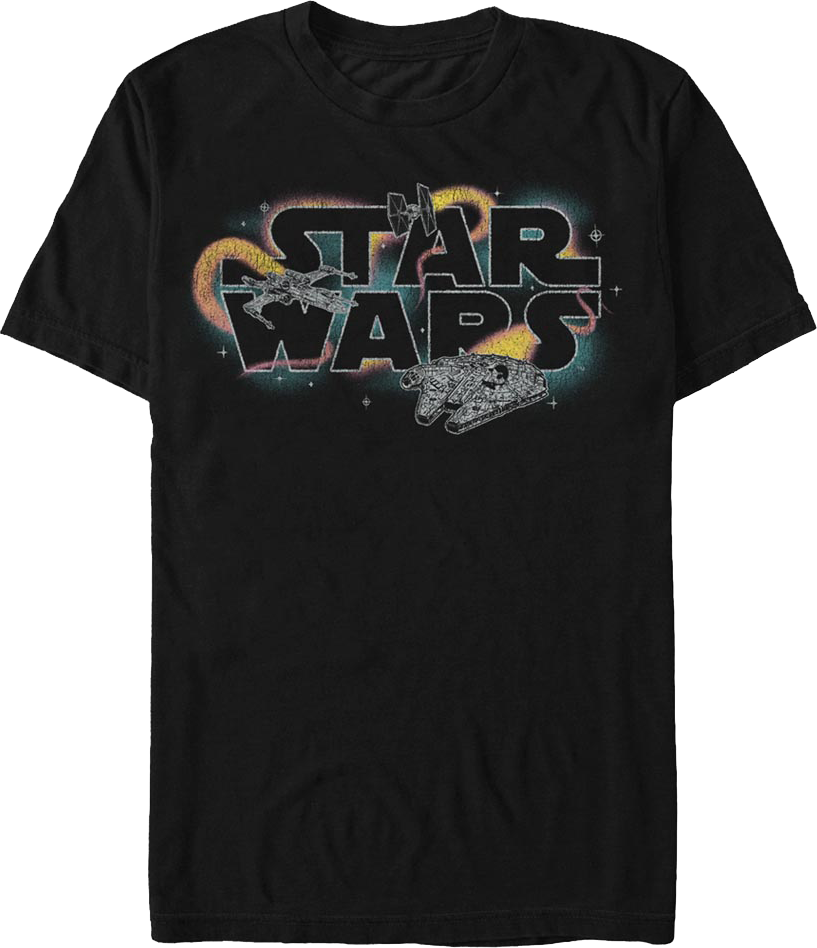 Millennium Falcon Retro Galaxy Star Wars T-Shirt product image 1