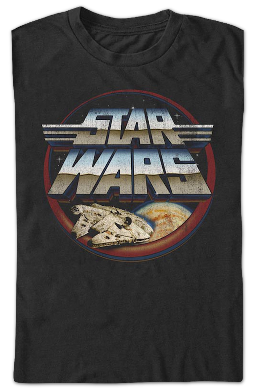 Millennium Falcon And Winged Logo Star Wars T-Shirt product image 2