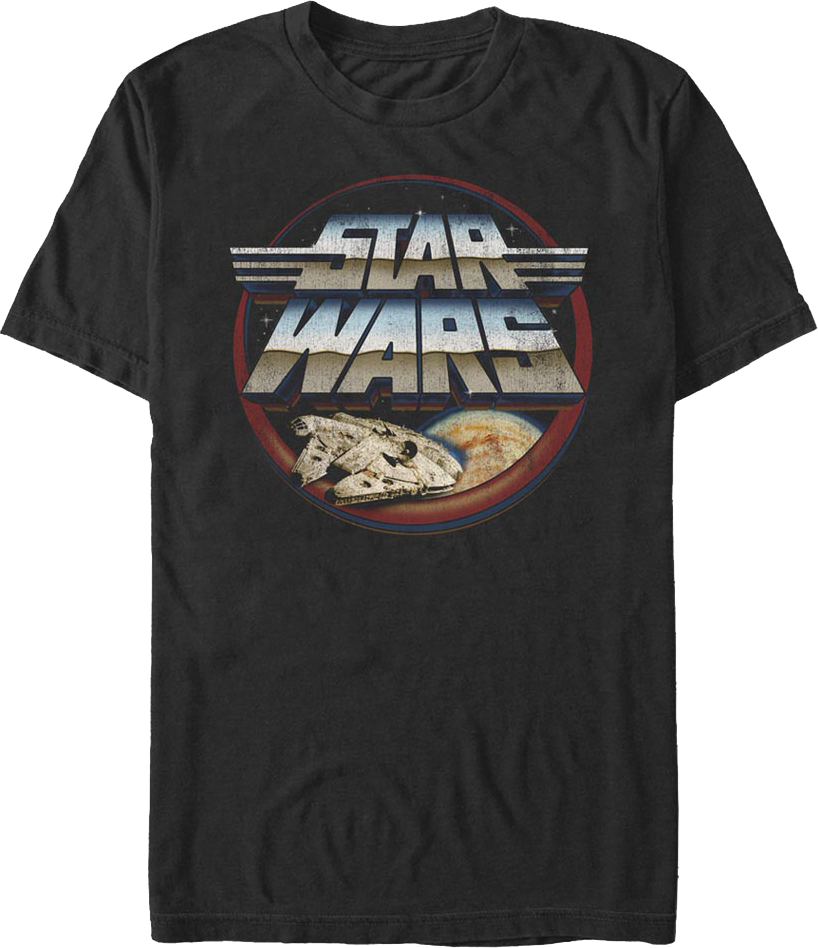 Millennium Falcon And Winged Logo Star Wars T-Shirt product image 1