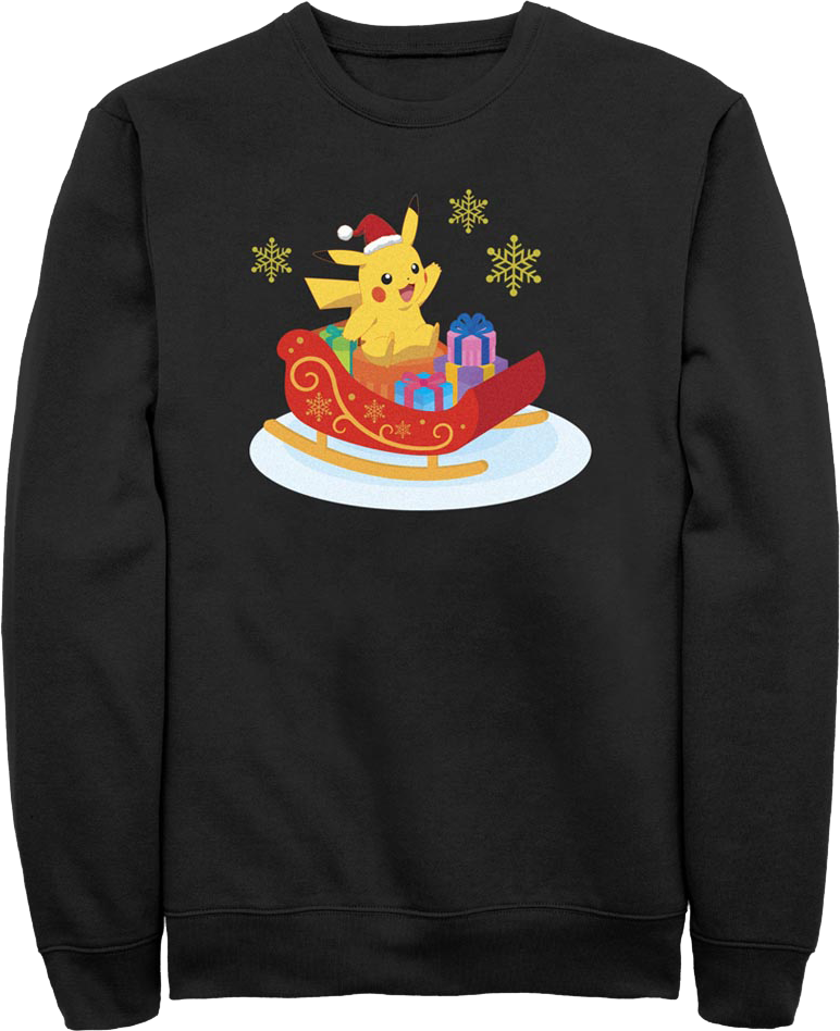 Pikachu Sleigh Ride Pokemon Sweatshirt product image 1