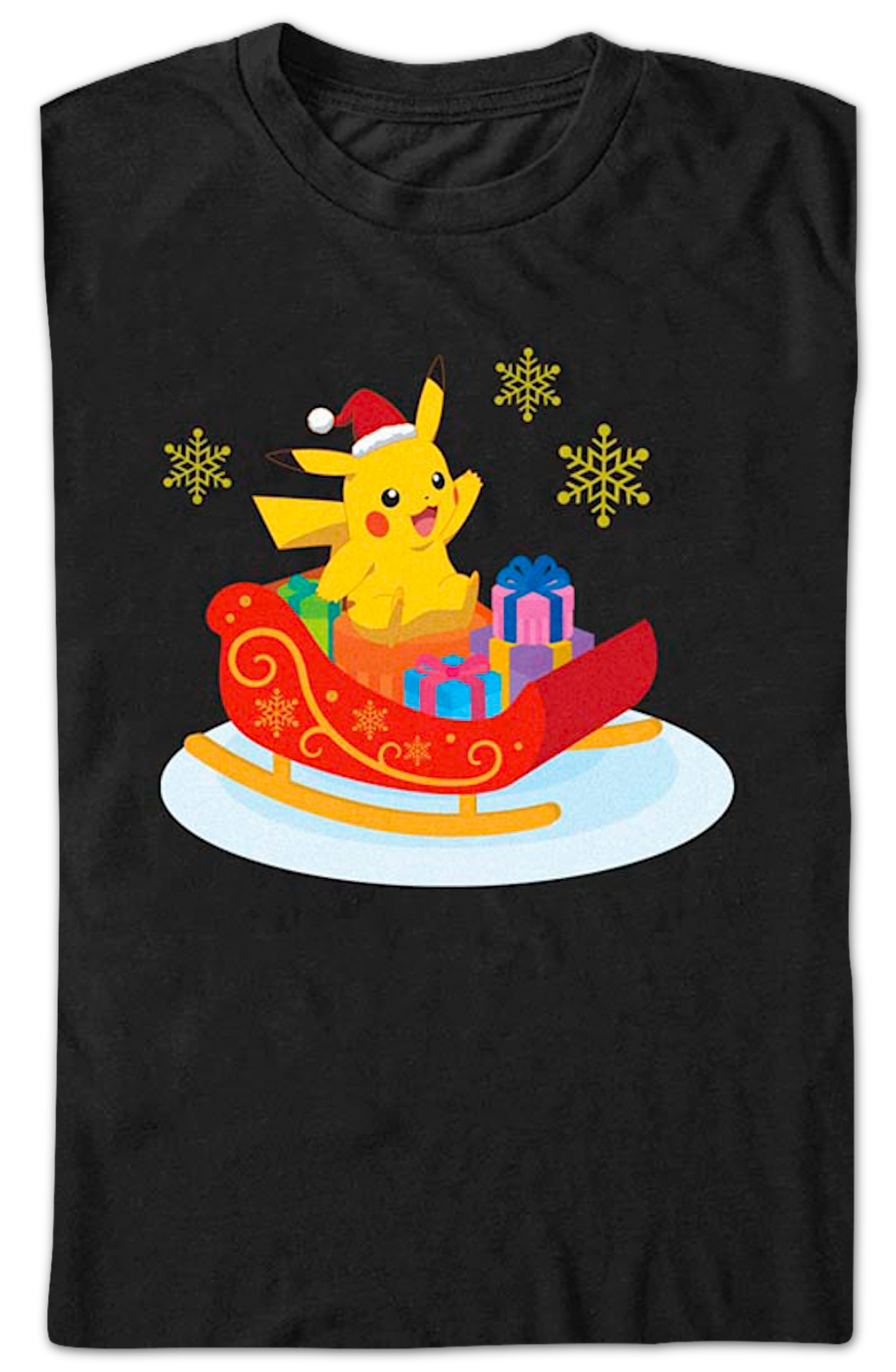 Pikachu Sleigh Ride Pokemon T-Shirt product image 2