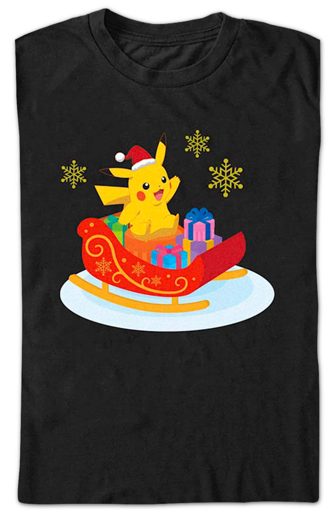 Pikachu Sleigh Ride Pokemon T-Shirt product image 2