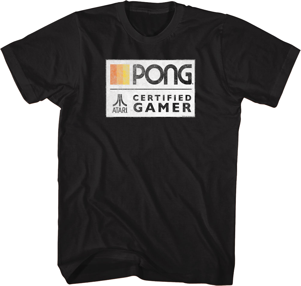 Pong Certified Gamer Atari T-Shirt product image 1