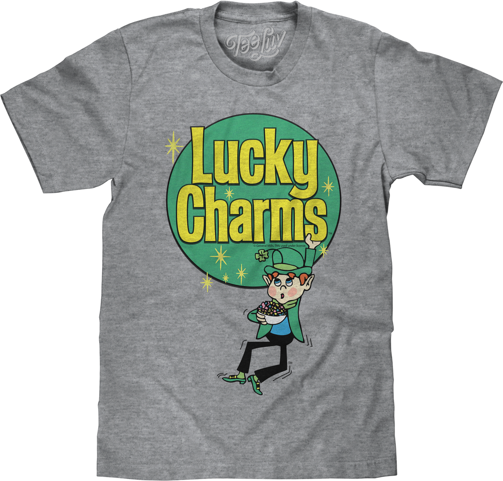 Retro Leprechaun And Logo Lucky Charms T-Shirt product image 1