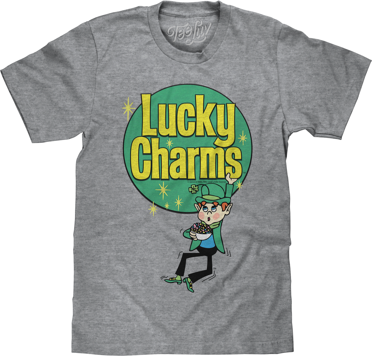 Retro Leprechaun And Logo Lucky Charms T-Shirt product image 1
