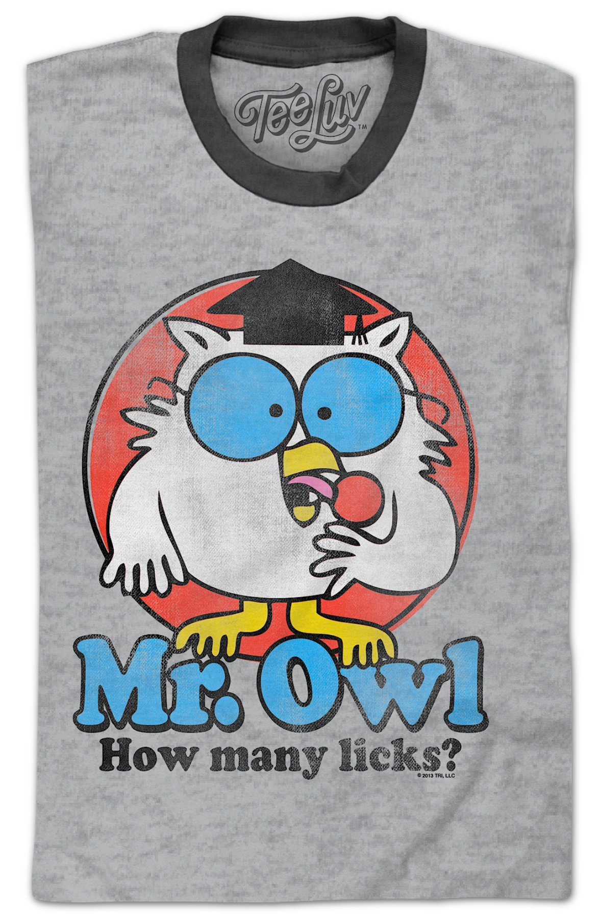 Retro Mr. Owl How Many Licks? Tootsie Pop Ringer Shirt product image 2