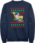 Sled Ride Faux Ugly Christmas Sweater Simpsons Sweatshirt product image 1