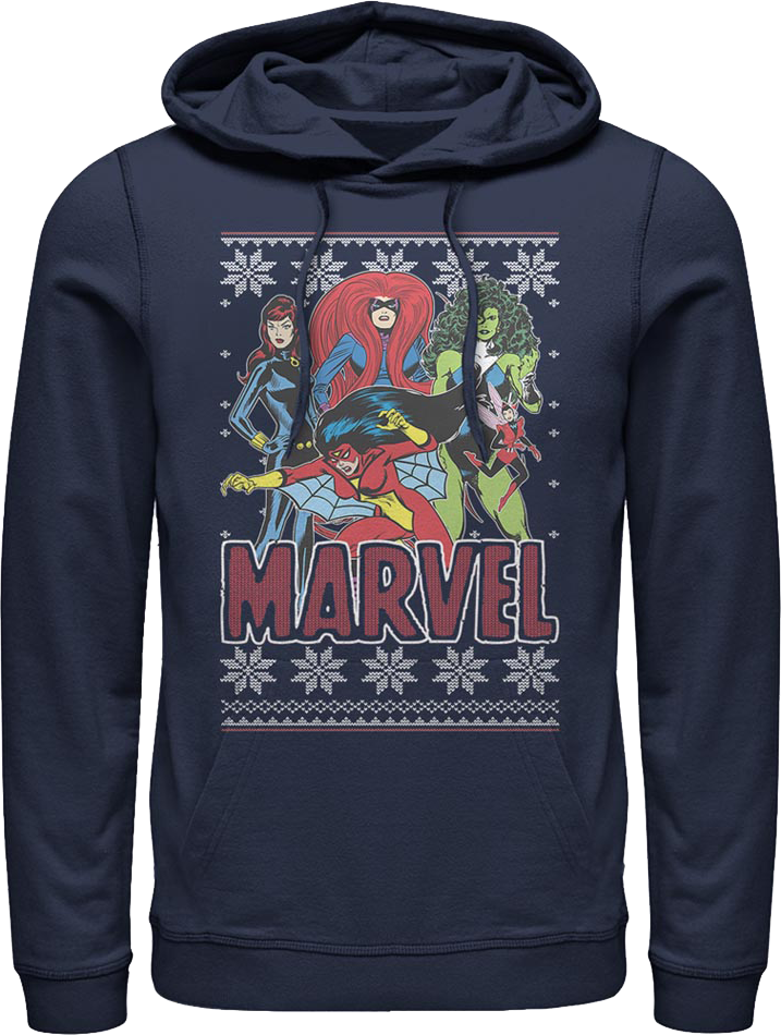 Super Heroines Faux Ugly Christmas Sweater Marvel Comics product image 1