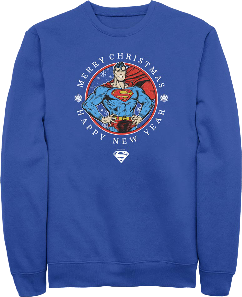 Superman Merry Christmas Happy New Year DC Comics Sweatshirt product image 1