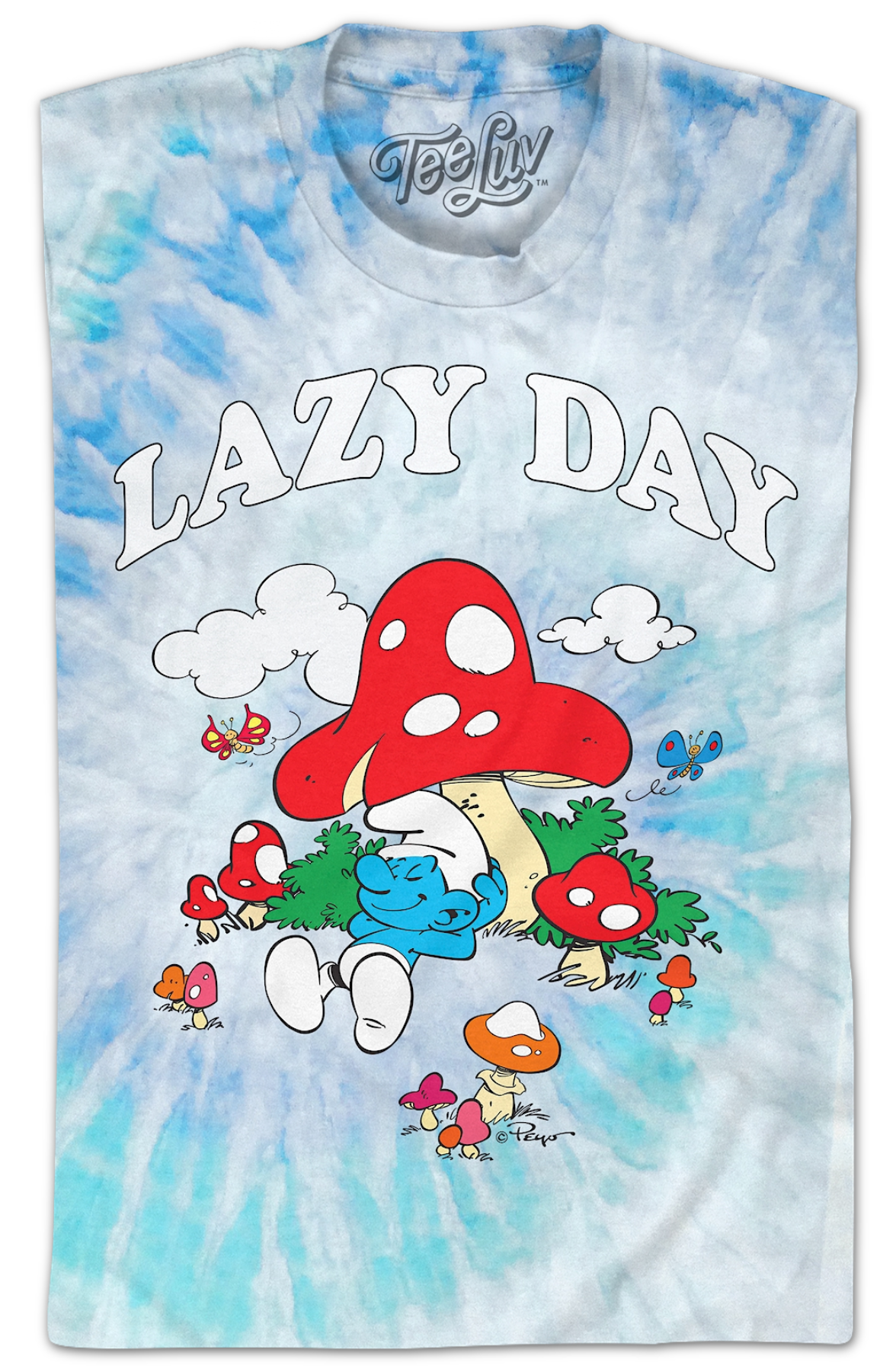 Tie Dye Lazy Day Smurfs T-Shirt product image 2