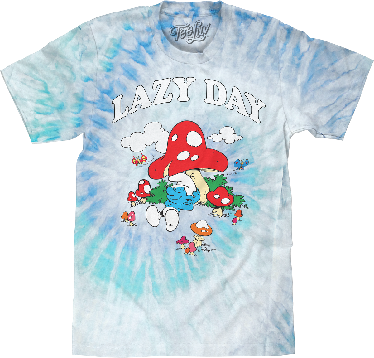 Tie Dye Lazy Day Smurfs T-Shirt product image 1