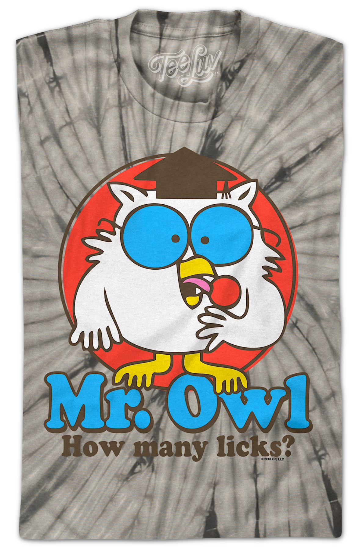 Tie Dye Mr. Owl How Many Licks Tootsie Pop T-Shirt product image 2