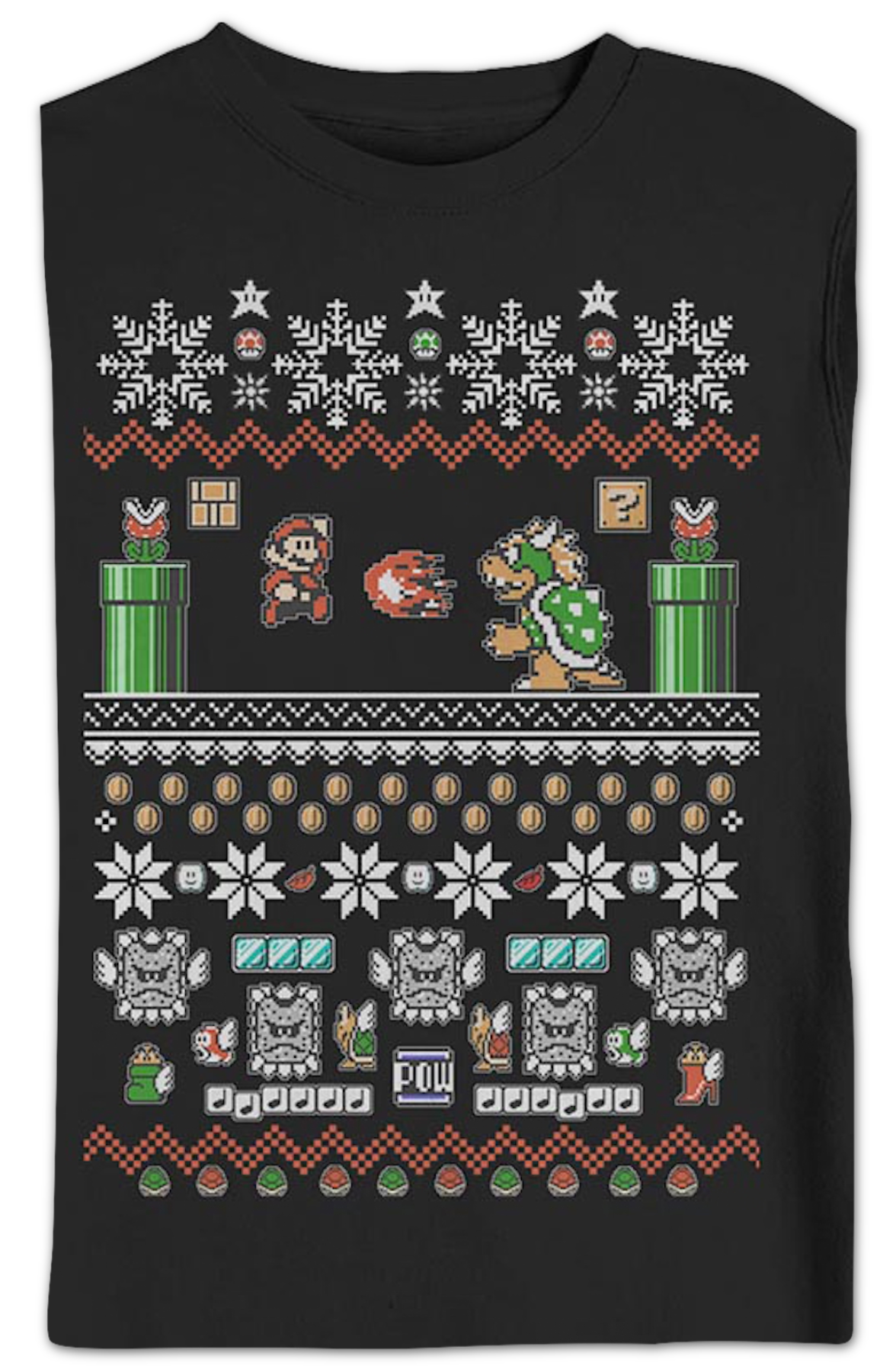 Ugly Faux Knit Mario and Bowser Nintendo Sweatshirt product image 2