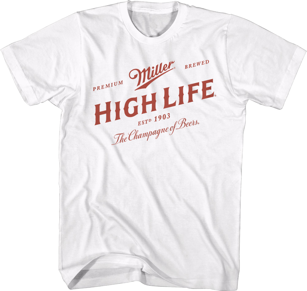 Vintage Champagne Of Beers Miller High Life T-Shirt product image 1