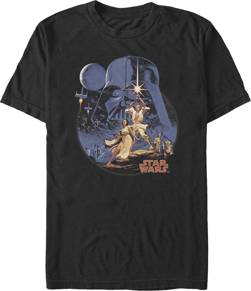 Vintage Episode IV A New Hope Poster Star Wars T-Shirt