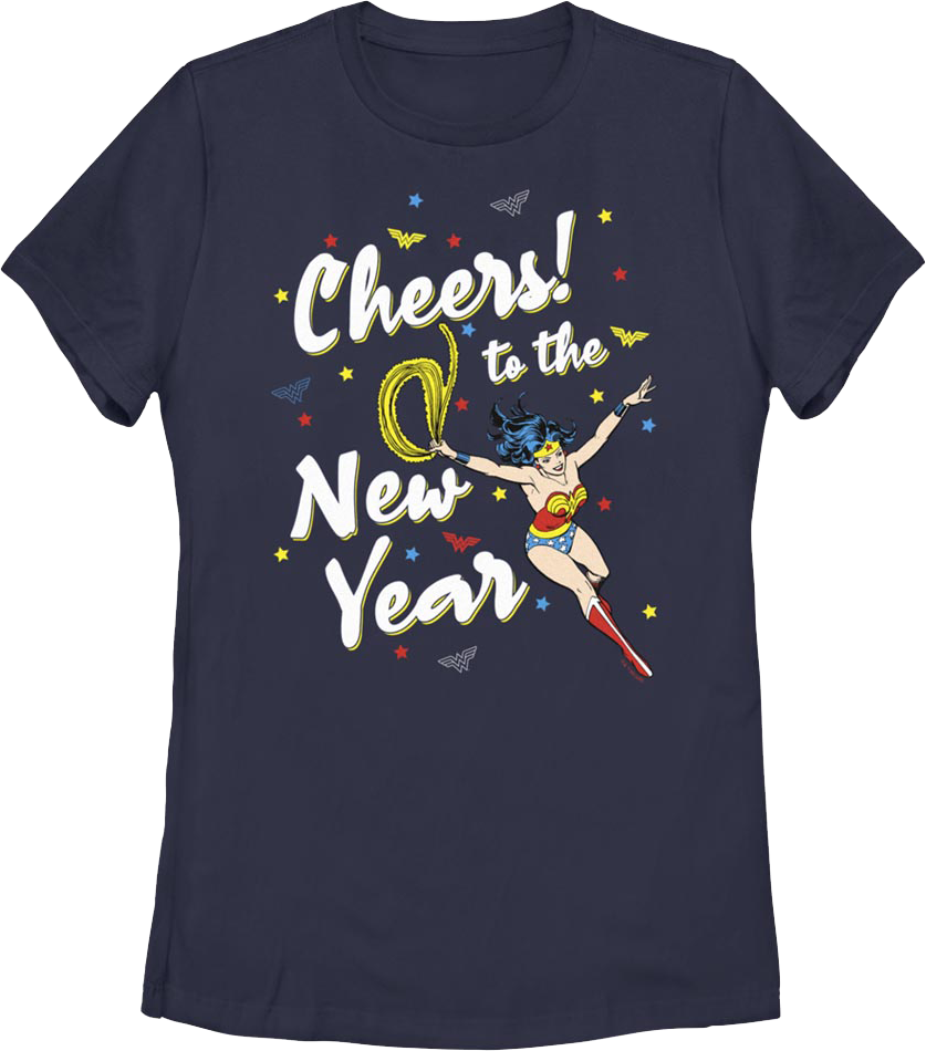 Womens Cheers to the New Year Wonder Woman DC Comics Shirt product image 1