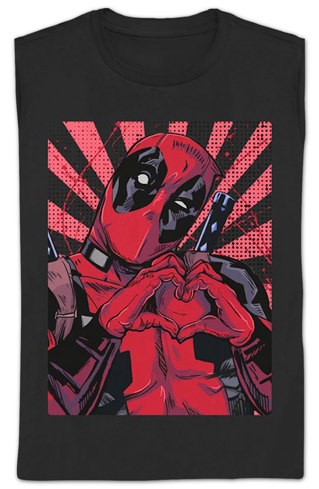 Womens Deadpool Heart Hands Marvel Comics Shirt product image 2