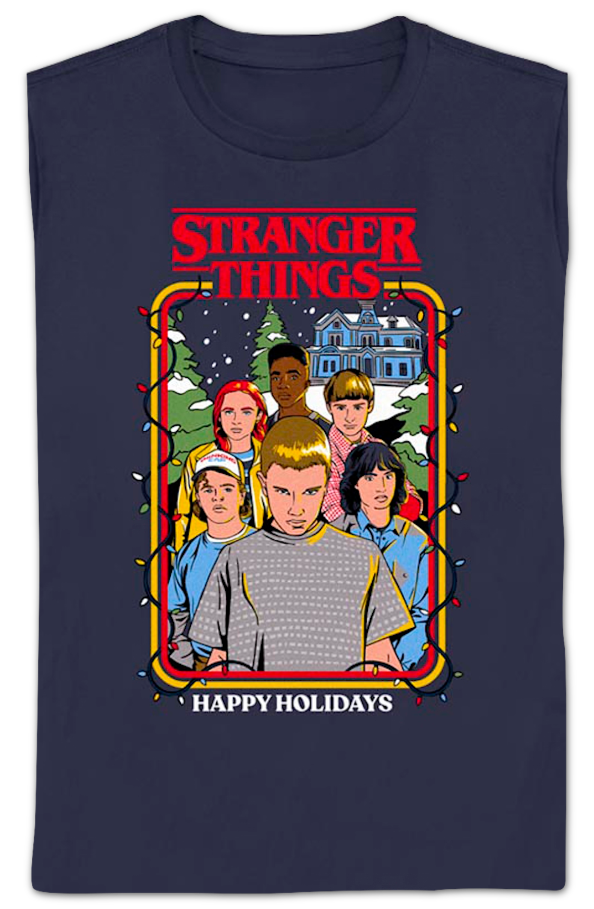 Womens Happy Holidays Stranger Things Shirt product image 2