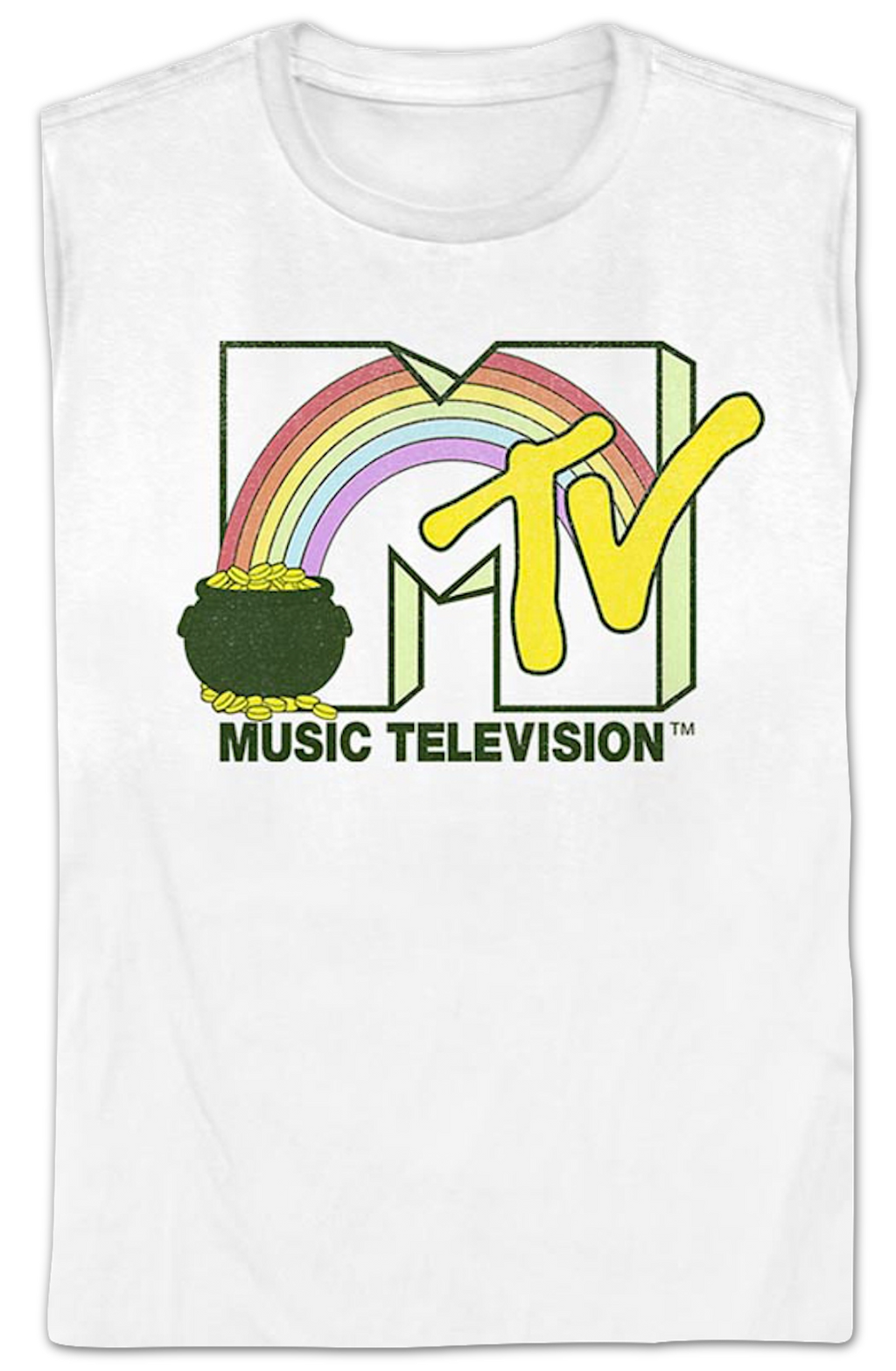 Womens Rainbow And Pot Of Gold Logo MTV Shirt product image 2