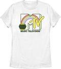 Womens Rainbow And Pot Of Gold Logo MTV Shirt product image 1