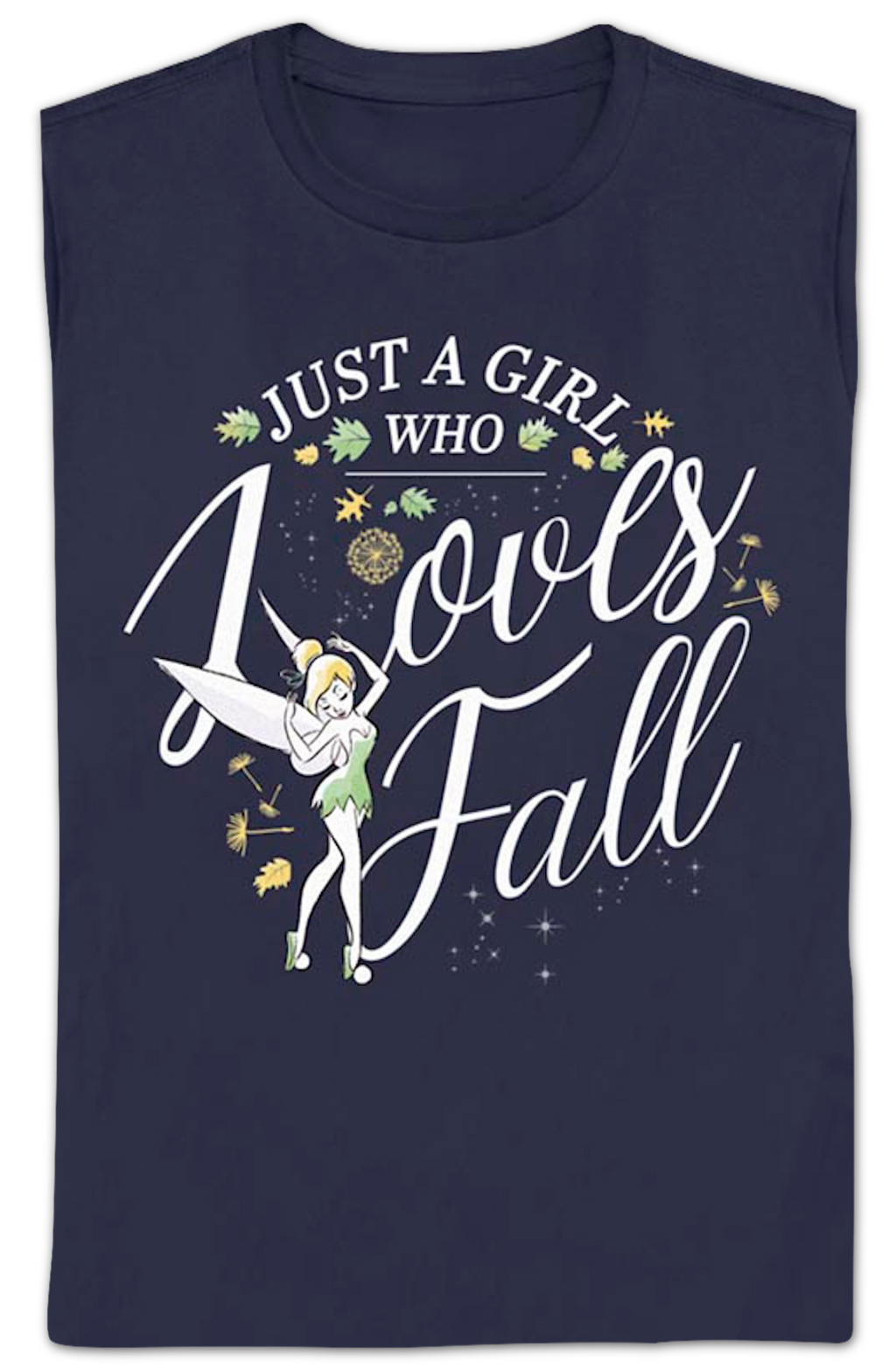 Womens Tinker Bell Just A Girl Who Loves Fall Disney Shirt product image 2