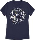 Womens Tinker Bell Just A Girl Who Loves Fall Disney Shirt product image 1